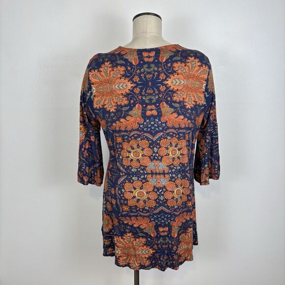 Soft Surroundings Womens Large Split Neck Boho Embroidered Sequins Tunic Top - Picture 5 of 7